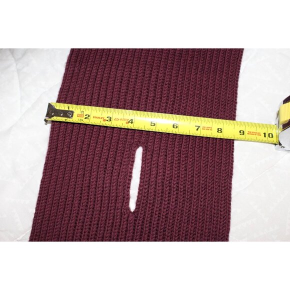 New w/Tags Eileen Fisher "Keyhole Scarf in 100% Merino Rib", Claret Red - Picture 9 of 11